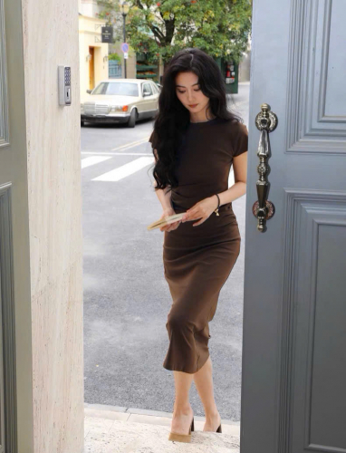 Zarela Dress_ Nâu